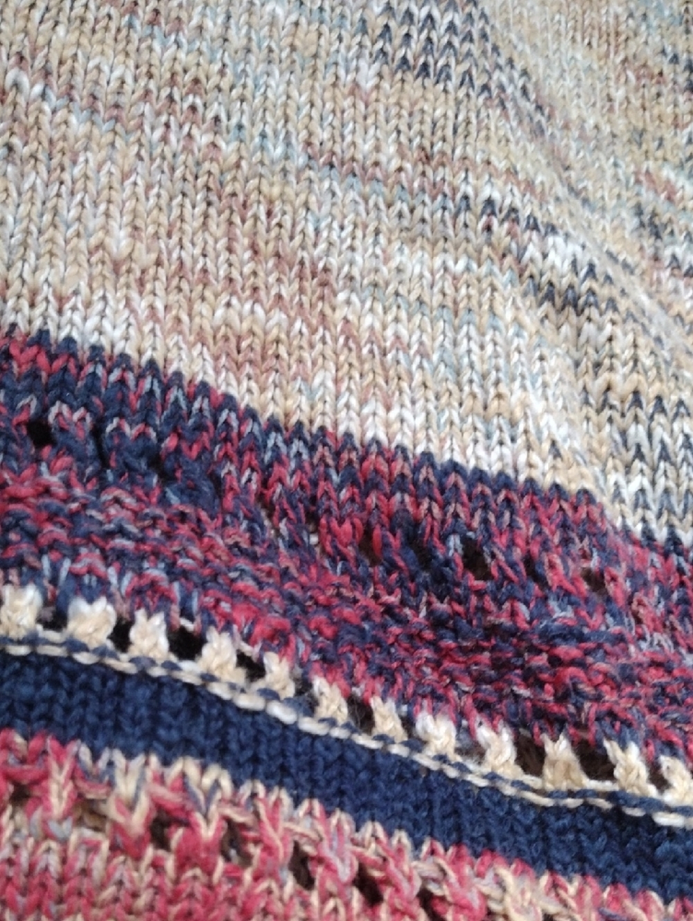 SONOMA Cream Marled Open-Front Cardigan with Multicolor Hem Stripes - Picture 10 of 10